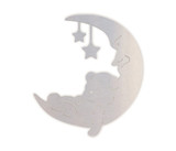 Metal Sleeping Bear on Moon Wall Art - Metal Cutout