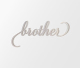 Metal Wall Art Word Cutout - "Brother"