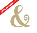 Unfinished Wooden Ampersand - Large or Small