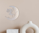 Metal Wall Art - Fairy Swinging on Moon: Metal Cutout for Unique Wall Decor