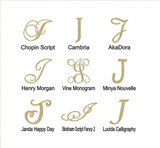 Wooden Wedding Cake Topper Letter "J" - for Birthday Cake Toppers.