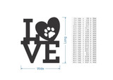 Metal Wall Art Metal Sign Love with Dog Print