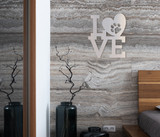 Metal Wall Art Metal Sign Love with Dog Print