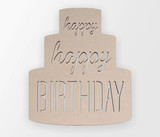 Wooden Birthday Cake Decor Shape - Wooden Cutout, Wall Art