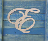Wooden Monogram Letter 'E': Stylish Cursive Wooden Letter