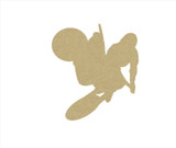 Dirtbike Rider Cutout: Unfinished Wood