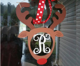 Unfinished Wooden Festive Reindeer Monogram