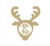 Unfinished Wooden Festive Reindeer Monogram