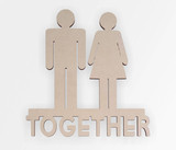 Man and Woman Together Wooden Sign: Unfinished Cutout for Wall Art and Home Decor