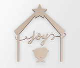 Joy Manger Scene Wooden Shape: Unfinished Wall Art for Home Decor