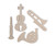 Wooden Musical Instrument Group (4 Instruments) - Cutout Wooden Musical Instrument Group (4 Instruments) - Cutout
