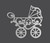 Metal Vintage Baby Carriage Wall Art - Metal Cutout Metal Vintage Baby Carriage Wall Art - Metal Cutout