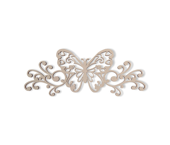 Wooden Butterfly Scroll - Home Decor, Wall Hanging