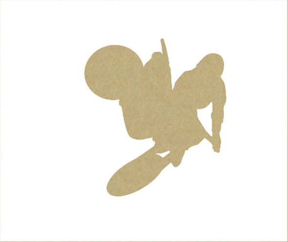 Dirtbike Rider Cutout: Unfinished Wood