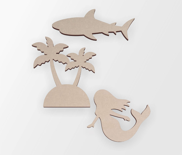 wooden shark trio perfect beachy mermaid decor for Kids' Rooms