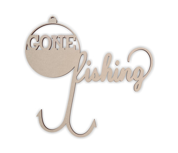 "Gone Fishing" Sign - Cutout, Home Decor