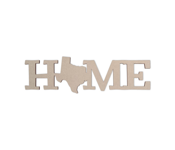"Home Texas" Wooden Sign - Wall Hanging, Cutout, Wall Decor