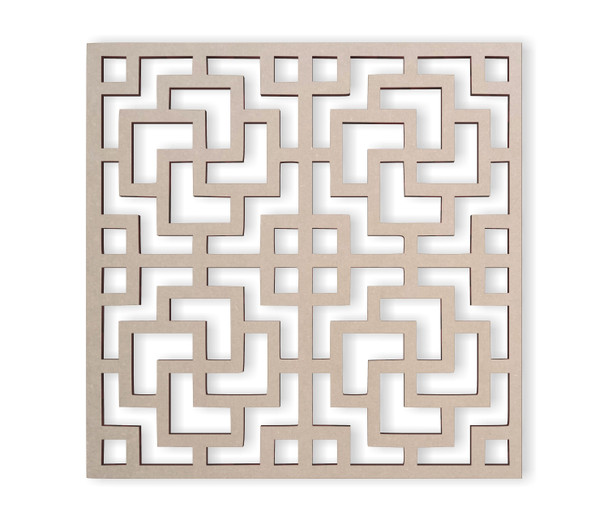 Wooden Aztec Design Fretwork Panel - Mandala Wall Art for Home Decor