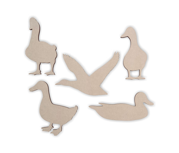 Wooden Ducks Cutout (Set of 5) - Wildlife Decor, Hunting Decor