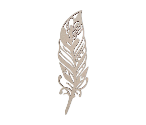 Wooden Tribal Feather Shape - Cutout, Wall Art