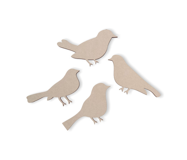 Wooden Bird Cutout Set (4 Pack) - Home Decor