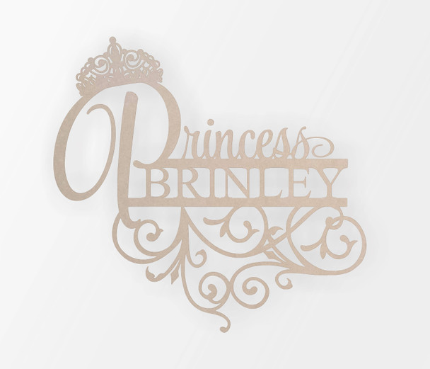 Personalized Wooden Princess Name Sign - Cutout, Baby Room Decor