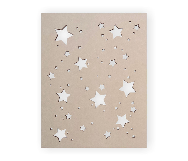 Wooden Shape Stars Pattern Cutout - Wall Art, Home Decor