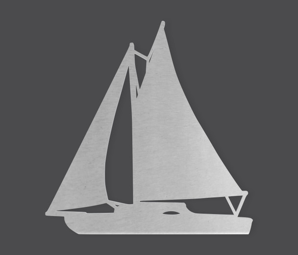 Metal Anchor Wall Art - Sail Boat Cutout, Seaside Decor