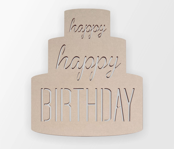 Wooden Birthday Cake Decor Shape - Wooden Cutout, Wall Art