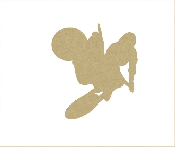 Dirtbike Rider Cutout: Unfinished Wood