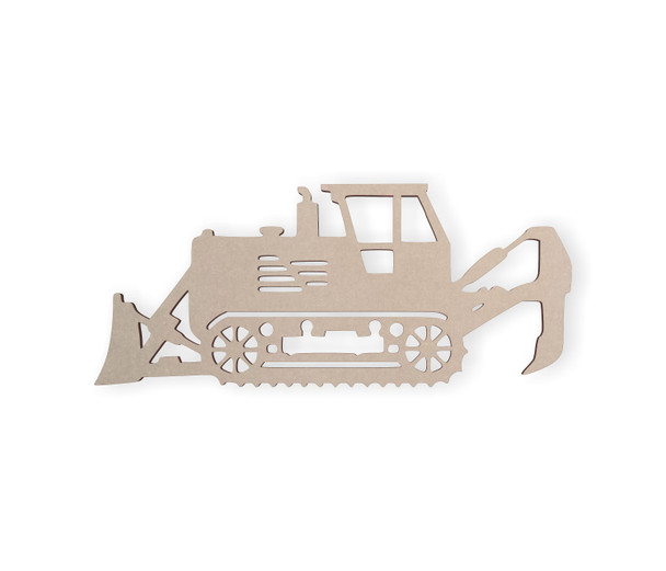 Bulldozer Decor: Unfinished Wooden Wall Hanging for Boys