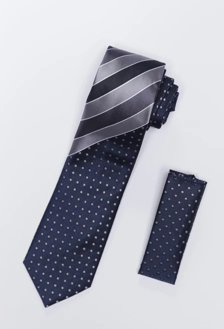 Tie & Hankie Set 704 in Blue