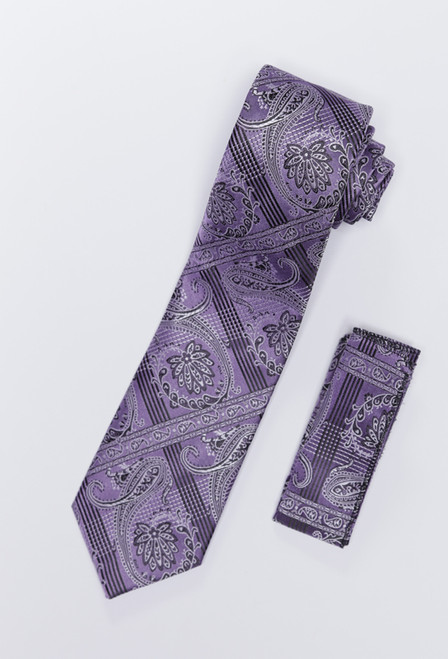 Tie & Hankie Set 705 in Lavender