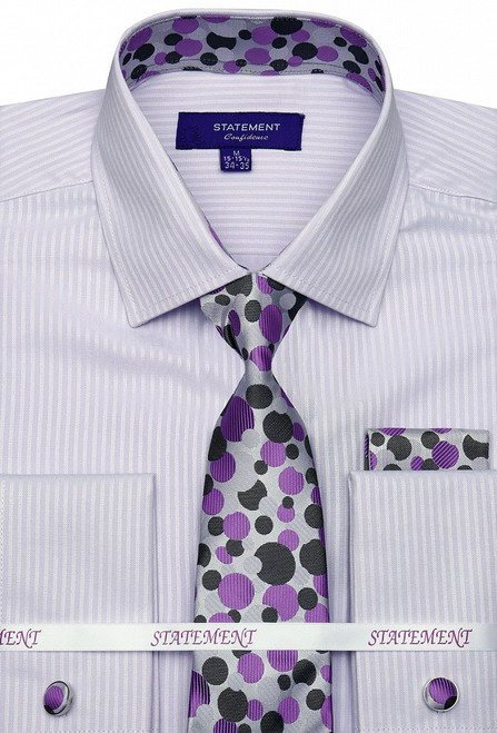 SH-1018 Shirt, Tie & Hankie Set in Lavender
