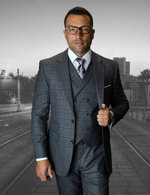 Angelino 3 Suit in Charcoal