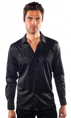 Pixels Long-Sleeve Shirt in Black