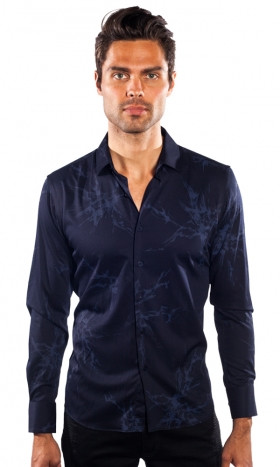 Spread Long-Sleeve Shirt in Navy