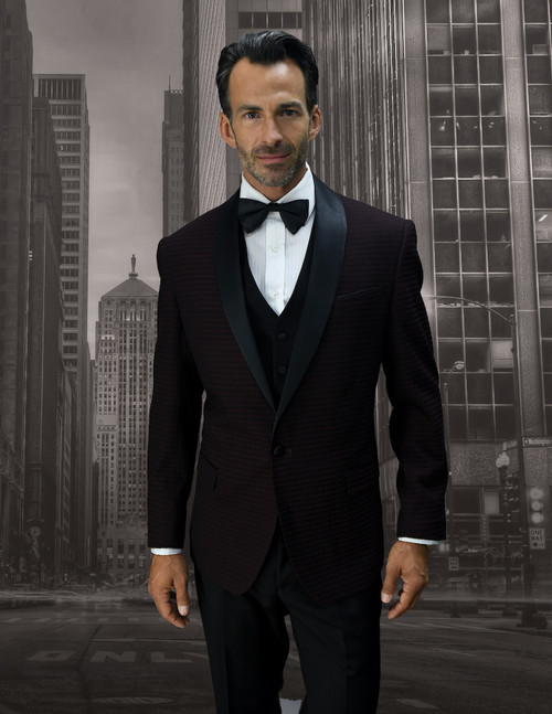 Look 7 Suit in Burgundy
