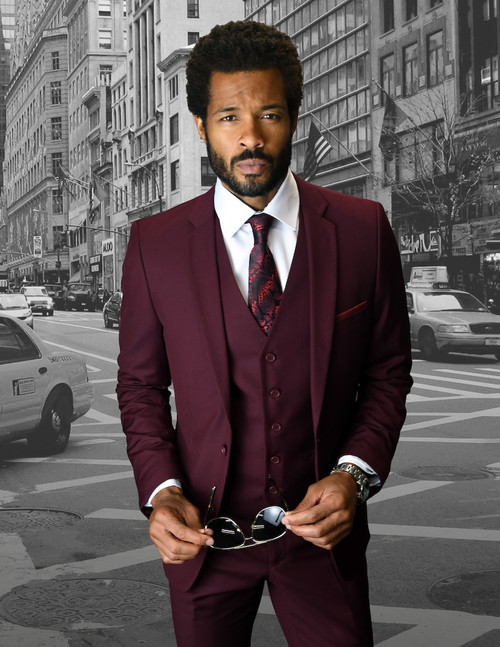 Lorenzo Suit in Burgundy