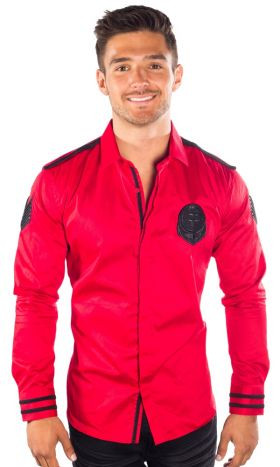 Commander Long-Sleeve Shirt in Red
