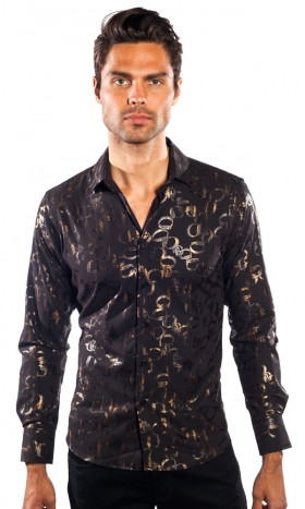 Link Up Long-Sleeve Shirt in Black