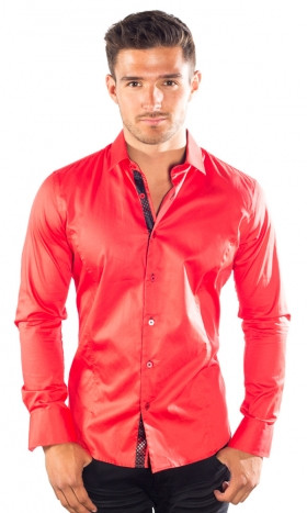 Silk Shirt in Coral