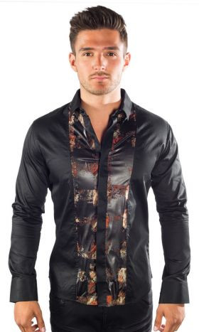 Viper Stripe Long-Sleeve Shirt in Black