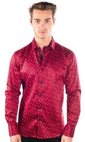 Festive Long-Sleeve Shirt in Red