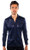 Ribbon Long-Sleeve Shirt in Navy