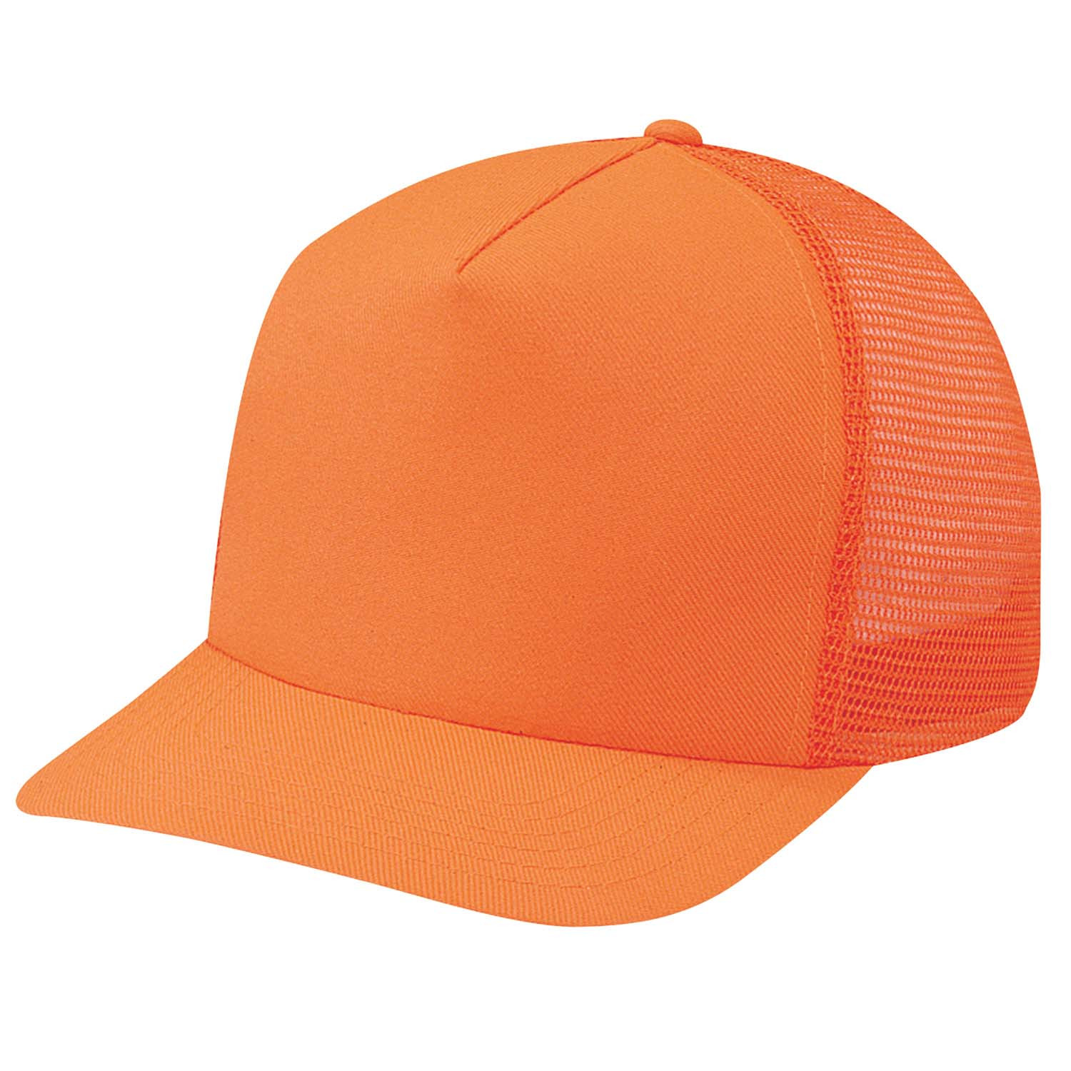 8100M Orange Polyester/Nylon Mesh Back Cap - Hats&Caps.ca