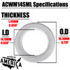 PRODUCT DIMENSIONS - O.D. (Outside Diameter): 19.78mm - I.D. (Inside Diameter): 14.19mm - Thickness: 1.49mm