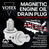 The Votex Magnetic Engine Oil Drain Plug is crafted in Wisconsin from top quality stainless steel to ensure lasting engine protection.   Made in America!