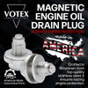 The Votex Magnetic Engine Oil Drain Plug is crafted in Wisconsin from top quality stainless steel to ensure lasting engine protection.   Made in America!