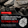 For added security, our drain plug comes with a tether hole to ensure your plug never comes loose and falls out.